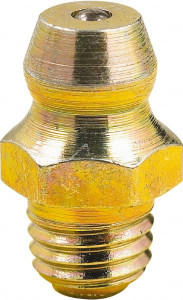 LuMax 0° Head Angle, M6x1 Metric Steel Taper Thread Grease Fitting Zinc Plated Finish LX-3301-10 - 48925804