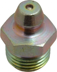 PROLUBE Straight Head Angle, 1/8-27 PTF Steel Standard Grease Fitting 7/16" Hex, 16.8mm Overall Height, 7.1mm Shank Length, Zinc Plated Finish GFT/1-8/27/ST10 - 08060758