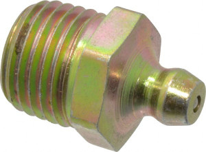 PROLUBE Straight Head Angle, 1/4-18 NPT Steel Standard Grease Fitting 9/16" Hex, 22mm Overall Height, 10.7mm Shank Length, Zinc Plated Finish GFT/1-4/18/ST5 - 08060808