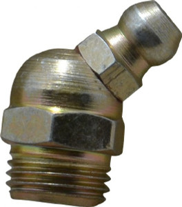 PROLUBE 45° Head Angle, M10x1.0 Metric Steel Standard Grease Fitting 11mm Hex, 21mm Overall Height, 5.5mm Shank Length, Zinc Plated Finish GFT/10/1/45/ST5 - 08060931