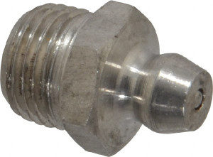 PROLUBE Straight Head Angle, 1/8-27 PTF Stainless Steel Standard Grease Fitting 7/16" Hex, 16.8mm Overall Height, 7.1mm Shank Length, Zinc Plated Finish GFT/SS/18/27-10 - 62088083