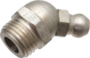 PROLUBE 45° Head Angle, M10x1.0 Metric Stainless Steel Standard Grease Fitting 11mm Hex GFT/SS/10145-10 - 62088109