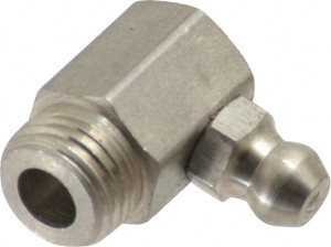 PROLUBE 90° Head Angle, M10x1.0 Metric Stainless Steel Standard Grease Fitting 11mm Hex GFT/SS/10190-10 - 62088117