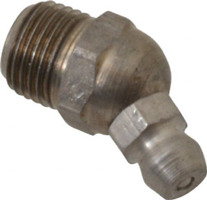 PROLUBE 30° Head Angle, 1/8-27 PTF Stainless Steel Standard Grease Fitting 7/16" Hex, Zinc Plated Finish GFTSS1-82730-10 - 62088141