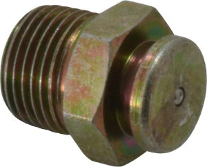 PROLUBE Straight Head Angle, 3/8-18 NPTF Steel Button-Head Grease Fitting 3/4" Hex, 24.2mm Overall Height, 10.7mm Shank Length, Zinc Plated Finish GFT/BHC/3-8/18 - 71237788