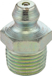 UMETA Straight Head Angle, M10x1.50 Metric Steel Standard Grease Fitting 11mm Hex, 15mm Overall Height, 5.5mm Shank Length, Zinc Plated Finish 5547016 - 39723663