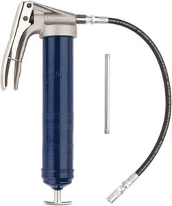 Lincoln 7,500 Max psi, Flexible Pistol Grease Gun 14-1 & 2 oz (Cartridge) & 16 oz (Bulk) Capacity, 1/8 Thread Outlet, 39 Strokes per oz, Bulk & Cartridge Fill, Includes 6" Straight Pipe & Coupler 1134 - 80792393