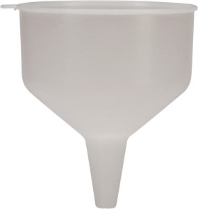 Funnel King 144 oz Capacity Polyethylene Funnel 9" Mouth OD, 1-1/8" Tip OD, 3-1/2" Straight Spout, Natural 90090 - 43297399