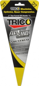 Trico 32 oz Capacity Heavy-Grade Paper Funnel 3/4" Tip OD, Yellow, Black, Red & White 36991 - 75247700