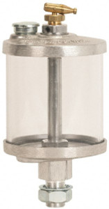 LDI Industries Acrylic Bowl, 266.2 mL Manual-Adjustable Oil Reservoir 5/6-18 Straight Outlet, 3" Diam x 6" High RFF101 - 03240447