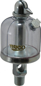 Trico 1 Outlet, Acrylic Bowl, 2 Ounce Manual-Adjustable Oil Reservoir 1/4 NPT Outlet, 1-15/16" Diam x 4-1/2" High 30323 - 09419664