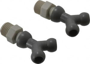 Cedarberg 1/4" Hose Inside Diam, NPT Thread, Coolant Hose Y-Fitting 1/4" Thread, Male to Male, for Use with Snap Together Hose System, 2 Pieces 8525-102A - 09778226