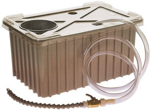 Little Giant 5 Gallon Tank Capacity, 1/4" Nozzle Diam, 6 ft. Coolant Line, Polyethylene Tank, Flexible Nozzle, Flood Coolant System 16-9/16" Tank Length x 10-15/16" Tank Width x 8" Tank Height, Pump not Included 560040 - 09409020