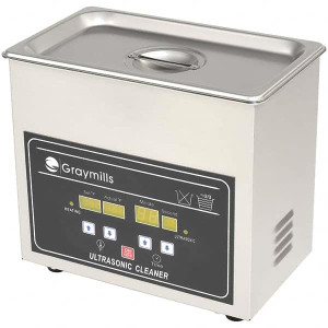 Graymills 0.8 Gal Bench Top Water-Based Ultrasonic Cleaner 3-7/8 x 9-7/8 x 5-1/4" Inside Tank Dimensions BTV-032 - 76335744