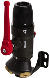 Transair 7/8" ID, 25mm OD, 45° Two Port Wall Bracket with Ball Valve Plastic, 232 Max psi, 1/2 & 1/4 Female NPT, 3-5/16" Long 6694 25 22 - 37465002