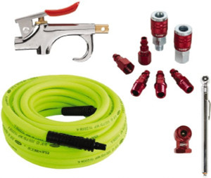 Legacy Manufacturing 11 Piece Blow Gun & Hose Compressor Accessory Kit 50 ft. Hose, 3/8" Hose ID, 1/4" Fitting HFZCLB11D - 42959130
