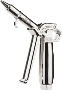 Coilhose Pneumatics 150 Max psi High Flow Conical Nozzle Pistol Grip Blow Gun 1/4 NPT, 4" Tube Length, Chrome Plated Aluminum & Brass TYP-2501CS - 75268862