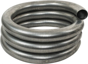 Federal Hose 4" ID, -60 to 400°F, Galvanized Steel Unlined Flexible Metal Duct Hose 18" Bend Radius, 25 ft. Long 10081 - 48533368