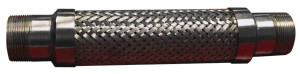 Made in USA 36" OAL, 3/4" ID, 725 Max psi, Flexible Metal Hose Assembly 3/4" Fitting, Male Pipe x Male Pipe End Connections, Stainless Steel Fitting, 304 Stainless Steel Hose 03318292 - 03318292
