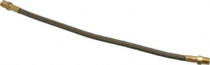 Made in USA 12" OAL, 3/16" ID, 3,000 Max psi, Flexible Metal Hose Assembly 1/8" Fitting, Male Pipe x Male Pipe End Connections, Brass Fitting, 304 Stainless Steel Braid over PTFE Hose 03318623 - 03318623