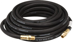 Continental ContiTech 1/4" ID x 1/2" OD 25 ft. Long Multipurpose Air Hose MNPT x MNPT Ends, 200 Working psi, -40 to 190°F, 1/4" Fitting, Black 20025557 - 48577688