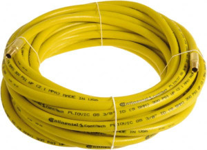 Continental ContiTech 3/8" ID x 0.6" OD 25 ft. Long Multipurpose Air Hose MNPT x MNPT Ends, 300 Working psi, -10 to 158°F, 1/4" Fitting, Yellow PLY03830-25-13 - 55890867