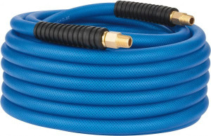 PRO-SOURCE 3/8" ID x 0.6102" OD 50 ft. Long Multipurpose Air Hose MNPT(Swivel) x MNPT(Swivel) Ends, 300 Working psi, -40 to 176°F, 1/4" Fitting, Transparent Blue 5605003715PRO - 30299432