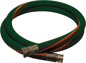 Alliance Hose & Rubber 1-1/2" ID x 1.97" OD x 10 ft. OAL, Cam & Groove Chemical Handling Hose 200 Max Working psi, -40 to 150°F, 5" Bend Radius, 1-1/2" Fitting, Green FAB150-10CE-M - 69831170