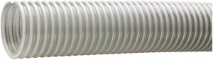 Kuriyama of America 3" ID x 3.64" OD, 40 Max psi, Full In. Hg, Dry Material Handling & Transfer Hose PVC, -40 to 150°F, 4" Bend Radius, 100 ft. Coil Length, Clear UFC300 - 73445371