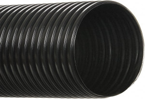 Hi-Tech Duravent 1-1/4" ID, 25 ft. Long, Polyethylene Blower & Duct Hose Black, 2" Bend Radius, 18 In/Hg, 22 Max psi, -30 to 160°F, UV Resistant 214101251025 - 48509137