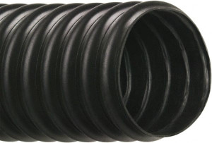 Hi-Tech Duravent 4" ID, 26 Hg Vac Rating, 6 psi, Thermoplastic Vacuum & Duct Hose 25 ft. Long, Black, 3-1/2" Bend Radius, -40 to 250&degF 033704000001 - 01577022