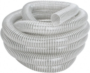 Hi-Tech Duravent 1-1/2" ID, 26 Hg Vac Rating, 10 psi, Polyurethane Vacuum & Duct Hose 25 ft. Long, Clear, 1-1/2" Bend Radius, -40 to 200&degF 033801500001 - 01577089