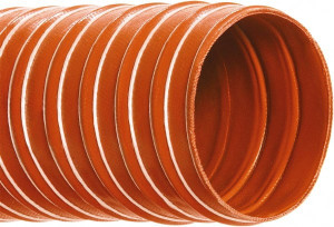 Hi-Tech Duravent 6" ID, 4 Hg Vac Rating, 8 psi, Fiberglass Vacuum & Duct Hose 12 ft. Long, Brick Red, 2.99" Bend Radius, -65 to 450°F (Intermittent to 500) 021306000001 - 80195092