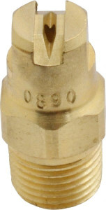 BETE Fog Nozzle 1/8" Pipe, 90° Spray Angle, Brass, Standard Fan Nozzle Male Connection, 1.26 Gal per min at 100 psi, 0.072" Orifice Diam 1/8NF0890@4 - 04402517