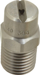 BETE Fog Nozzle 1/4" Pipe, 30° Spray Angle, Grade 303 Stainless Steel, Standard Fan Nozzle Male Connection, 2.37 Gal per min at 100 psi, 3/32" Orifice Diam 1/4NF1530@5 - 04402962