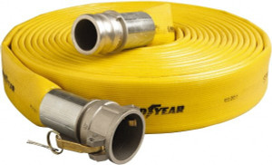 Alliance Hose & Rubber 4" ID x 4.41 OD, 150 Working psi, Yellow Pliovic Hose, Lays Flat 50 ft. Long, -10 to 150°F DPY400-50CE-M - 69833655
