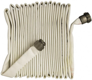 Alliance Hose & Rubber 1-1/2" ID x 1-11/16" OD, 250 Working psi, White Polyurethane Tube, Polyester Jacket Fire Hose 50 ft. Long RR15-050-ARN-M - 79292322