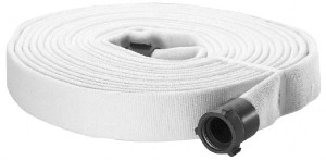Made in USA 2-1/2" ID x 3" OD, 400 Working psi, White Polyester/Rubber Fire Hose, Double Jacket 2-1/2" NH/NST Ends, 100 ft. Long, -40 to 150°F,1,200 Burst psi 8D25X100W25N - 32139867