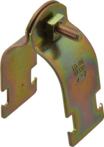 Thomas & Betts 1-5/8" Pipe, 14 Gauge" Pipe or Tube Clamp Gold Galvanized, 1,000 Lb Capacity 701-1-58 - 54055652