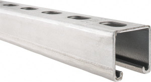 Thomas & Betts 10 ft. Long x 1-5/8" Wide x 1-5/8" High, 12 Gauge, Strip Steel, Half Slot Framing Channel & Strut 0.105" Thick, Pre-Galvanized A1200HS 10PG - 54055017