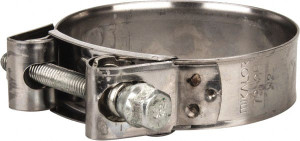 Mikalor 3-1/4" Hose, 0.98" Wide x 0.04" Thick, T-Bolt Hose Clamp 3.11 to 3.35" Diam, Stainless Steel Band, Housing & Zinc Plated Screw 301920-7 - 74512989