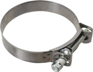 Mikalor 5-1/4" Hose, 1.1" Wide x 0.051" Thick, T-Bolt Hose Clamp 5.11 to 5.51" Diam, Stainless Steel Band, Housing & Zinc Plated Screw 301927-4 - 74513052