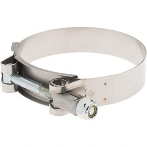Made in USA Bolt Clamps, Type: T-Bolt Hose Clamp, Minimum Diameter (Decimal Inch): 3.0000, Maximum Diameter (Decimal Inch): 3.3100, Material: SS Band, Housing / Zinc Plated Screw, Width (Inch): 3/4 B9222-0300 BW - 61436598