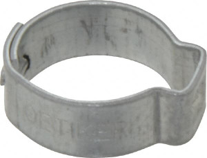 Oetiker 13.5 to 15.7mm, Zinc-Plated 1-Ear Clamp 5/8" Noml Size, 7mm Inner Width, 7mm Wide x 0.75mm Thick, Carbon Steel 10500339-100 - 48542120