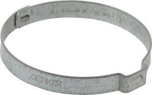Oetiker 48.4 to 51.5mm, Zinc-Plated 1-Ear Clamp 2" Noml Size, 10mm Inner Width, 7mm Wide x 0.75mm Thick, Carbon Steel 10500350-100 - 48542609