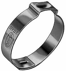 Oetiker 79.9 to 83mm, 1-Ear Clamp 3-1/4" Noml Size, 10mm Inner Width, 7mm Wide x 0.6mm Thick, Stainless Steel 15500054-100 - 48546881