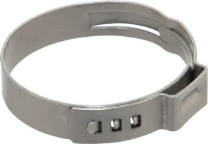 Oetiker Stepless Ear Clamp 1-1/4" Noml Size, 10mm Inner Width, 7mm Wide x 0.6mm Thick, Stainless Steel 16700040-100 - 48549281