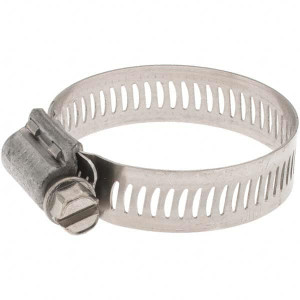 Made in USA SAE Size 20, 13/16 to 1-3/4" Diam, Stainless Steel Worm Drive Clamp 1/2" Wide, Series SAE J1508 Type F 63020H BW - 61433934