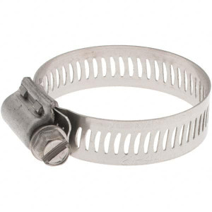 Made in USA SAE Size 20, 13/16 to 1-3/4" Diam, Stainless Steel Worm Drive Clamp 64020H BW - 61434411