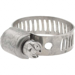 Made in USA SAE Size 6, 7/16 to 25/32" Diam, Stainless Steel Miniature Worm Drive Clamp 5/16" Wide 3606 BW - 61434437